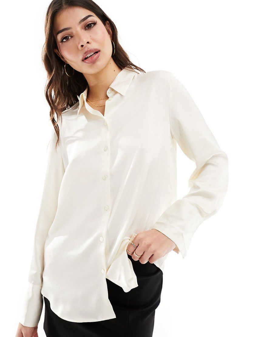 Camicia in raso bianca - Mango - Modalova