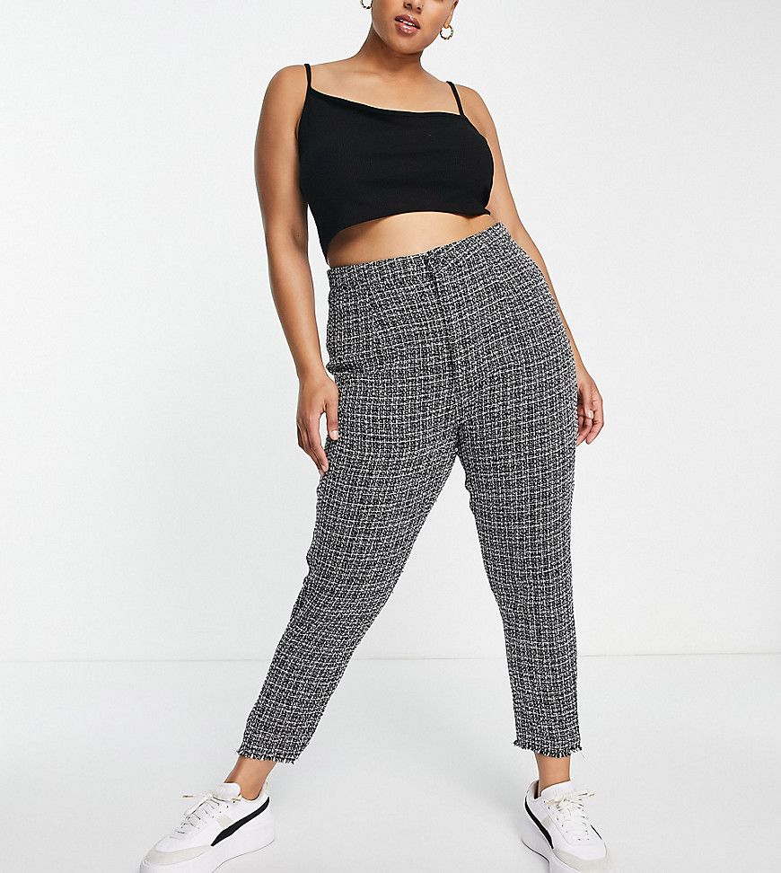 Pantaloni bouclé grigi - Missguided Plus - Modalova