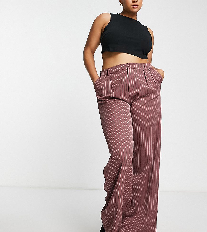 Pantaloni gessato - Missguided Plus - Modalova