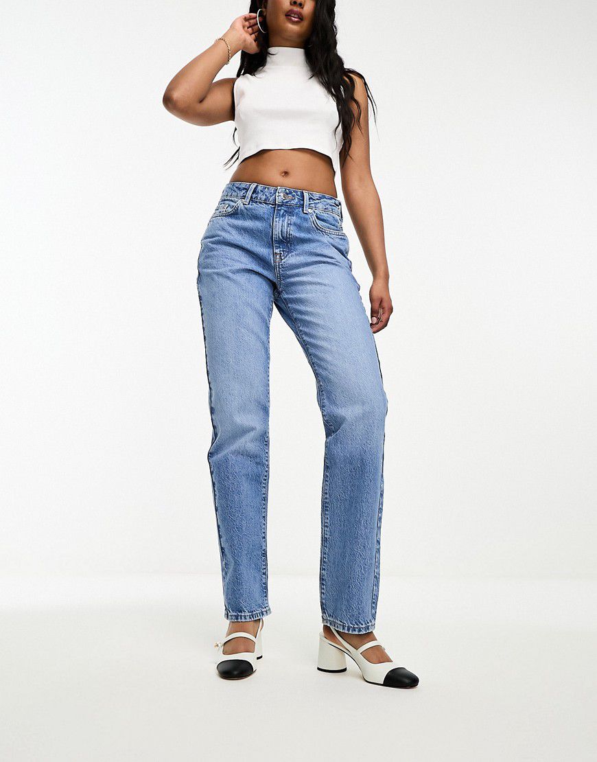 Jeans dritti medio a vita medio alta - New Look - Modalova