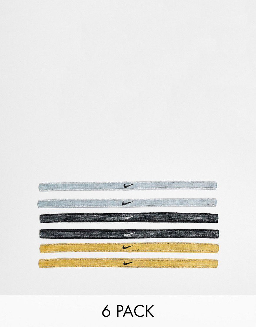 Confezione da 6 fasce stampate in vari colori metallizzati - Nike - Modalova