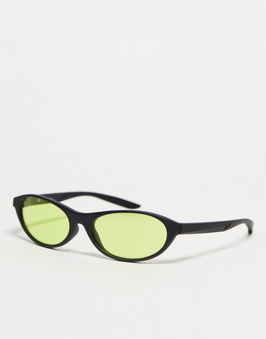 Occhiali da sole rétro neri con lenti verde fluo - Nike - Modalova