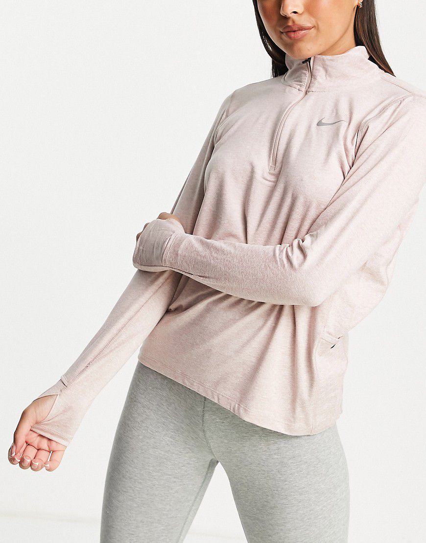 Element - Top chiaro in tessuto Dri-FIT con zip corta - Nike Running - Modalova