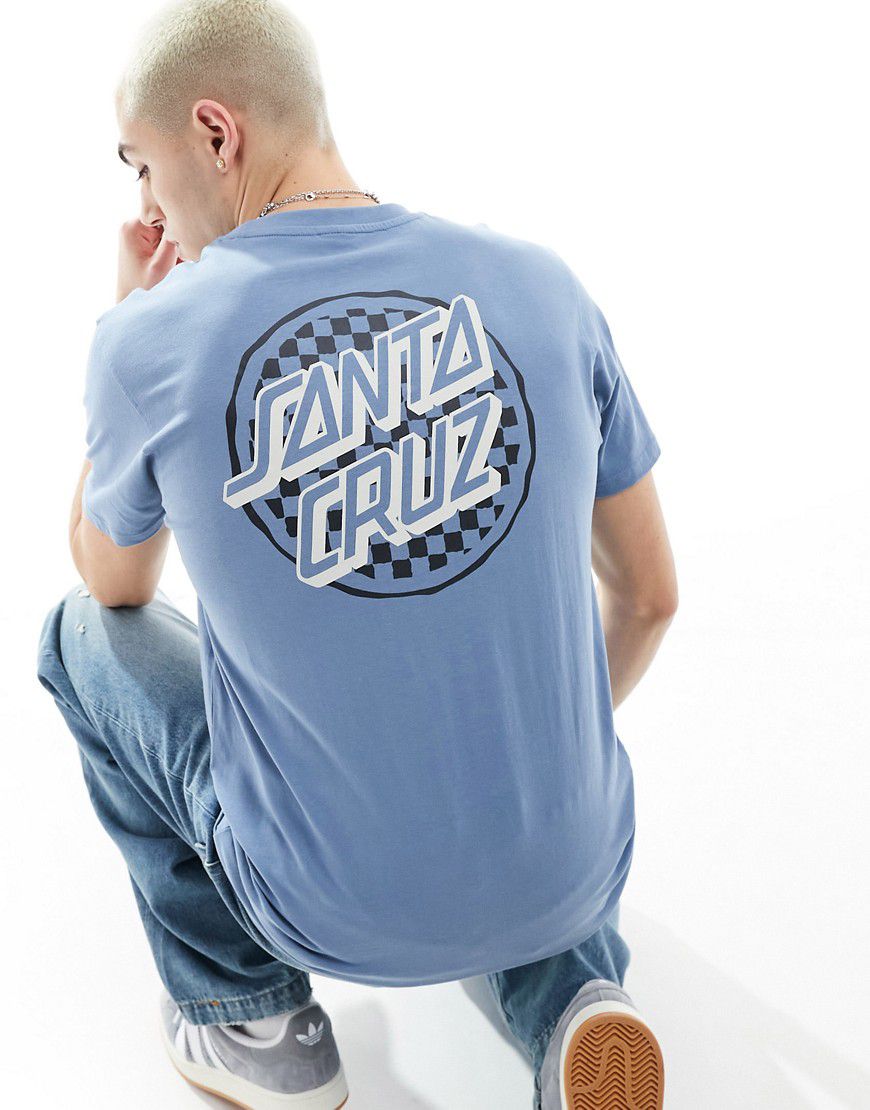 T-shirt con grafica a scacchi sul retro - Santa Cruz - Modalova