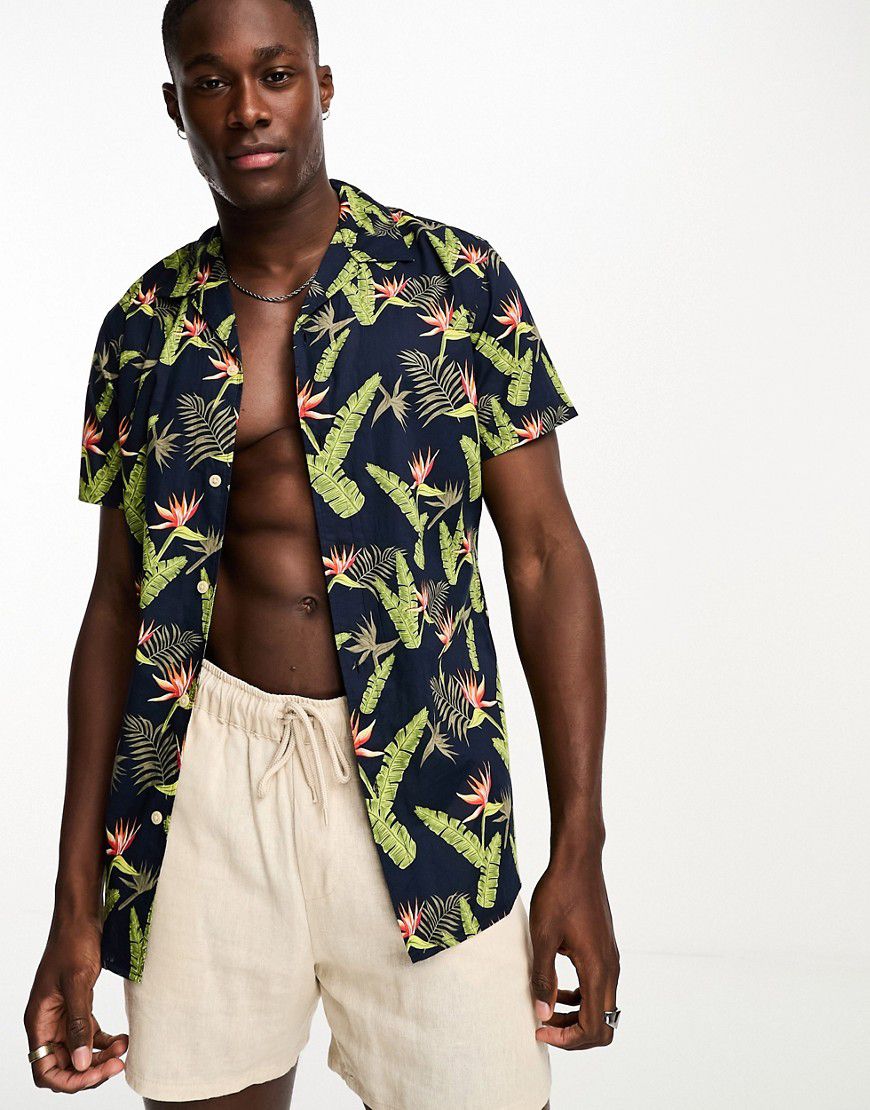 Camicia vestibilità classica con stampa a foglie - Selected Homme - Modalova