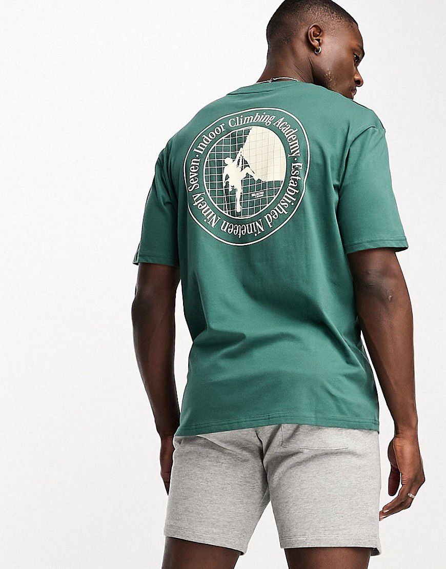 T-shirt oversize in misto cotone con stampa "Outdoor" sul retro - Selected Homme - Modalova