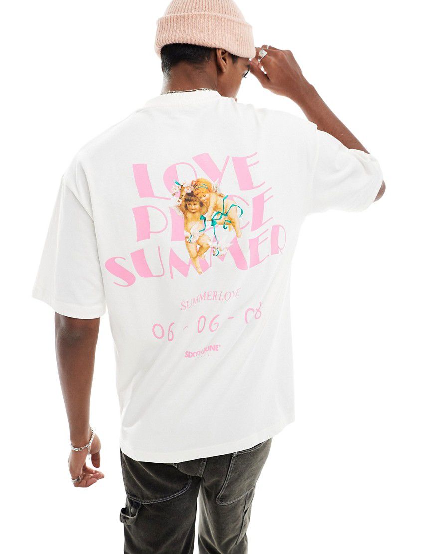 Love Summer - T-shirt bianca ampia - Sixth June - Modalova