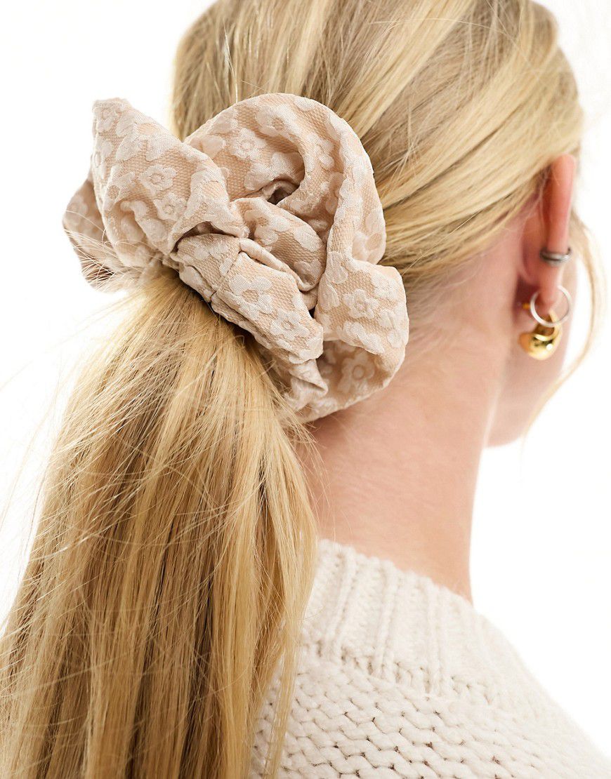 Elastico per capelli oversize crema con fiori - Sui Ava - Modalova