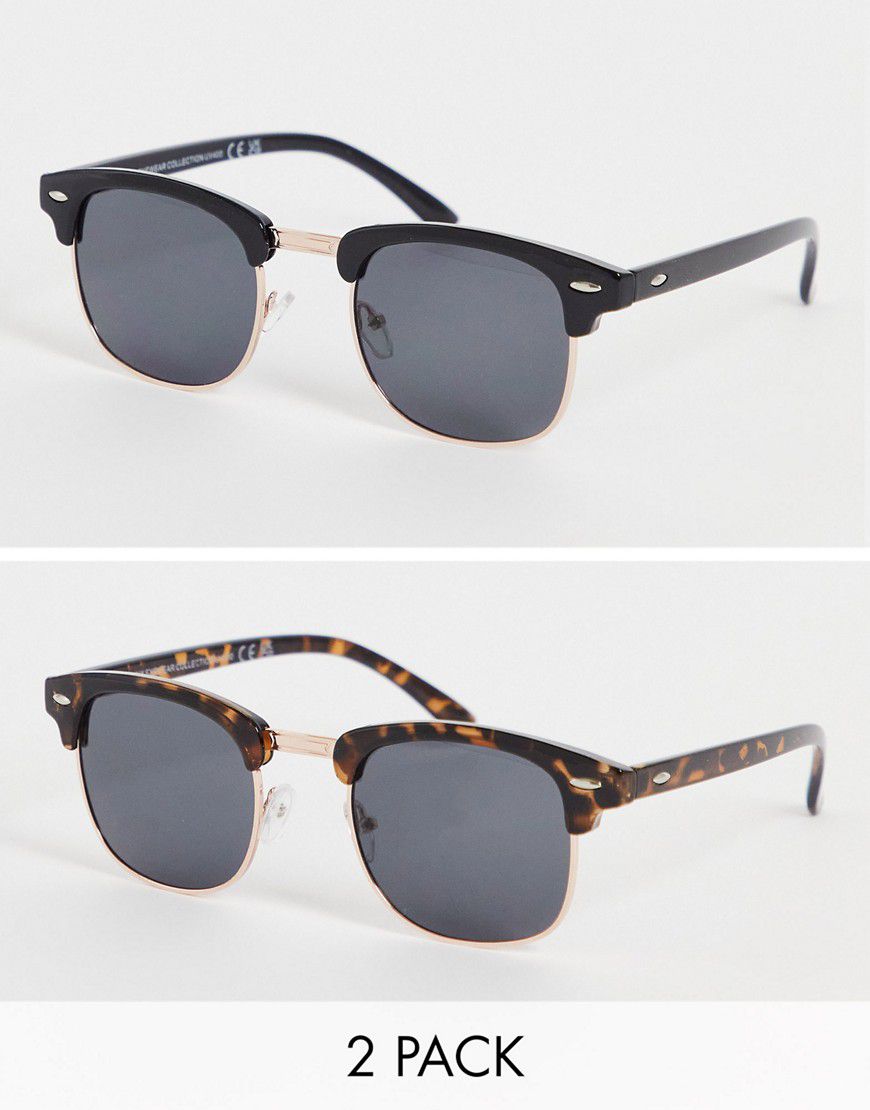 Confezione da due paia di occhiali da sole con stampe classiche - SVNX - Modalova