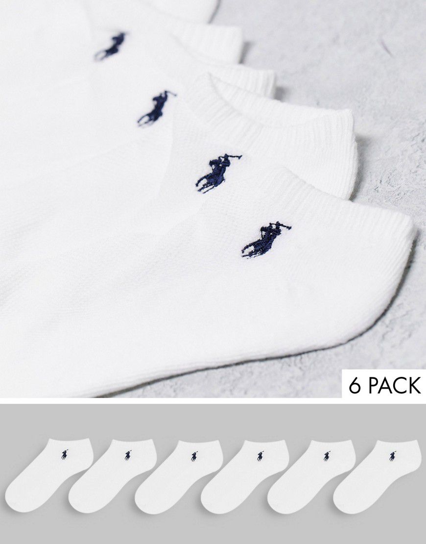 Confezione da 6 calzini bianchi con logo - Polo Ralph Lauren - Modalova