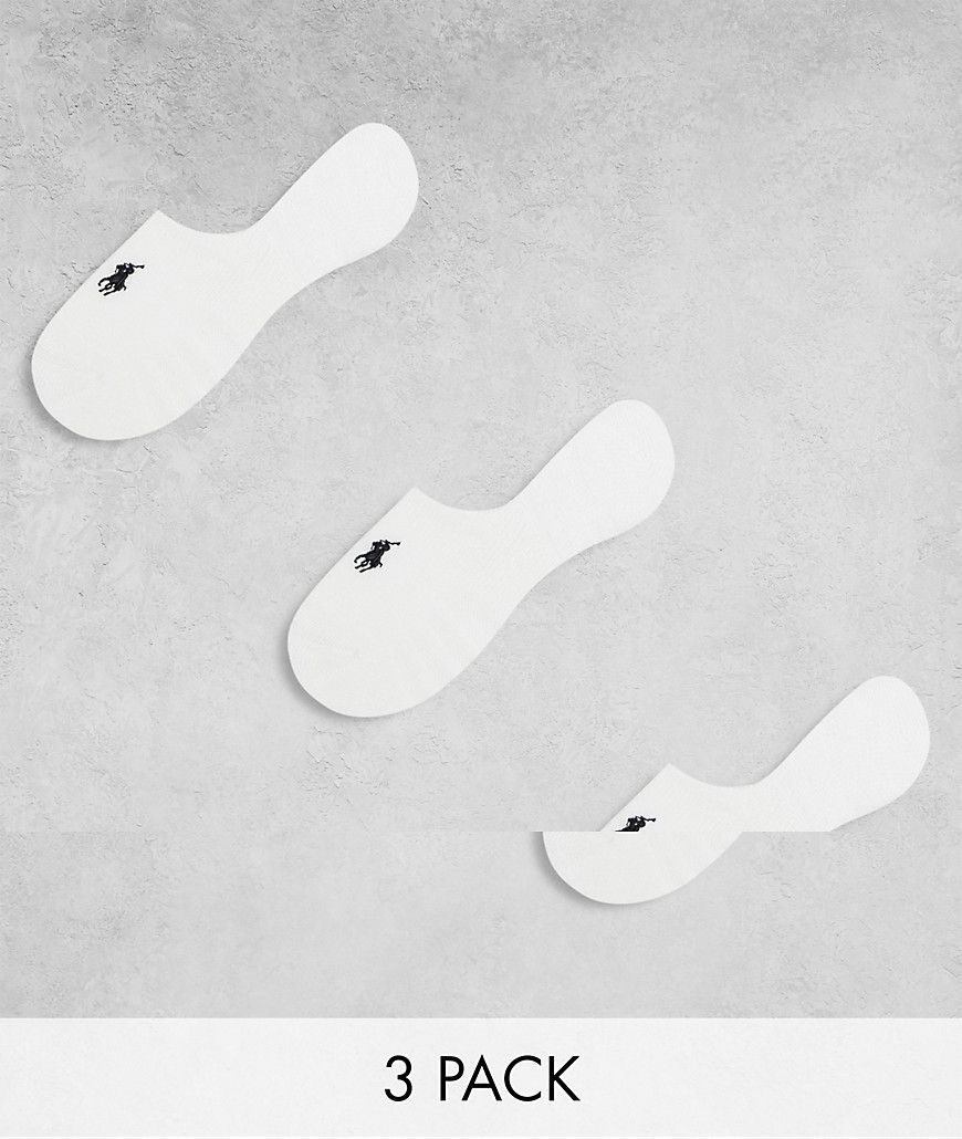 Confezione da 3 paia di fantasmini con logo bianchi - Polo Ralph Lauren - Modalova