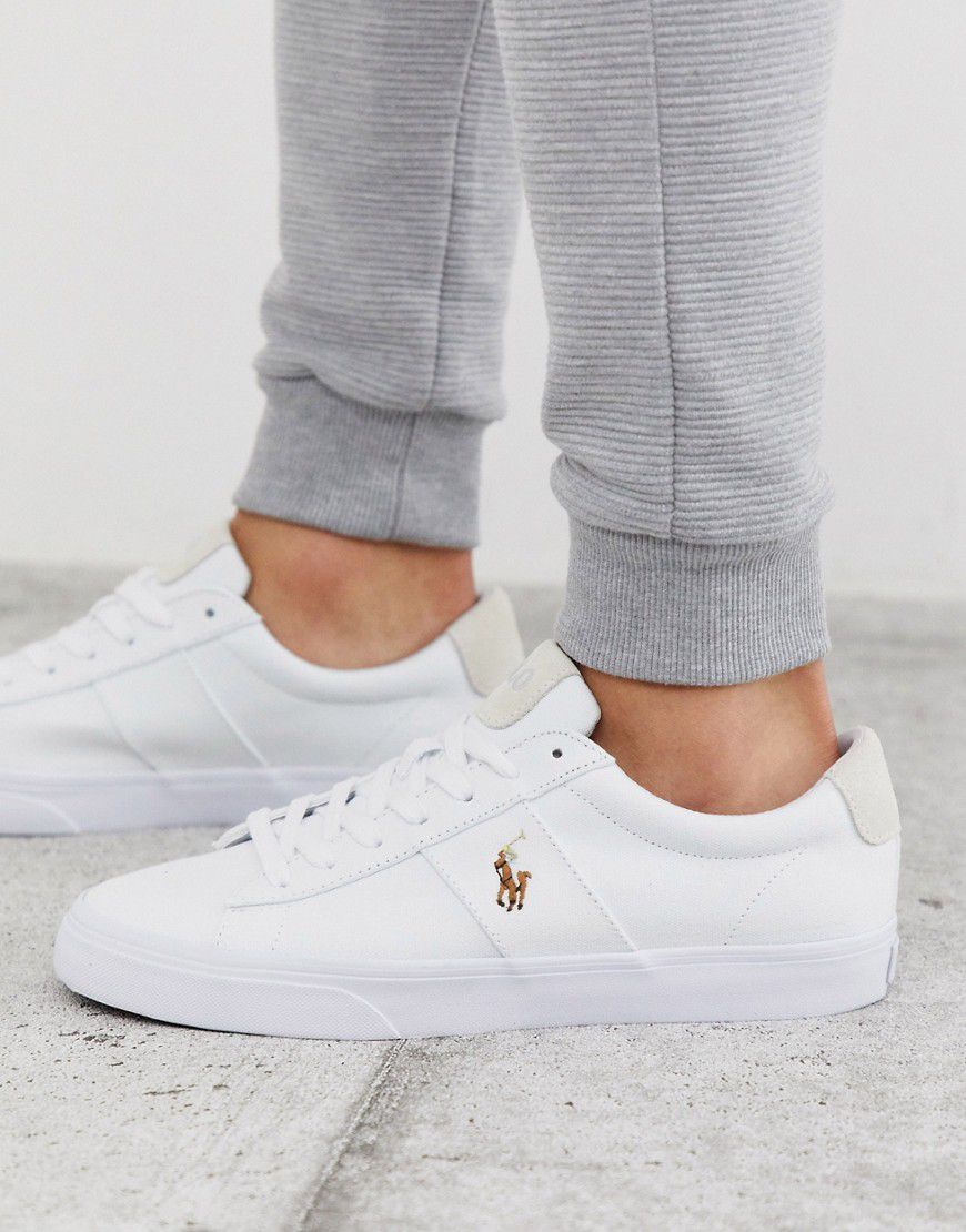 Sayer - Sneakers di tela bianche con logo multi - Polo Ralph Lauren - Modalova