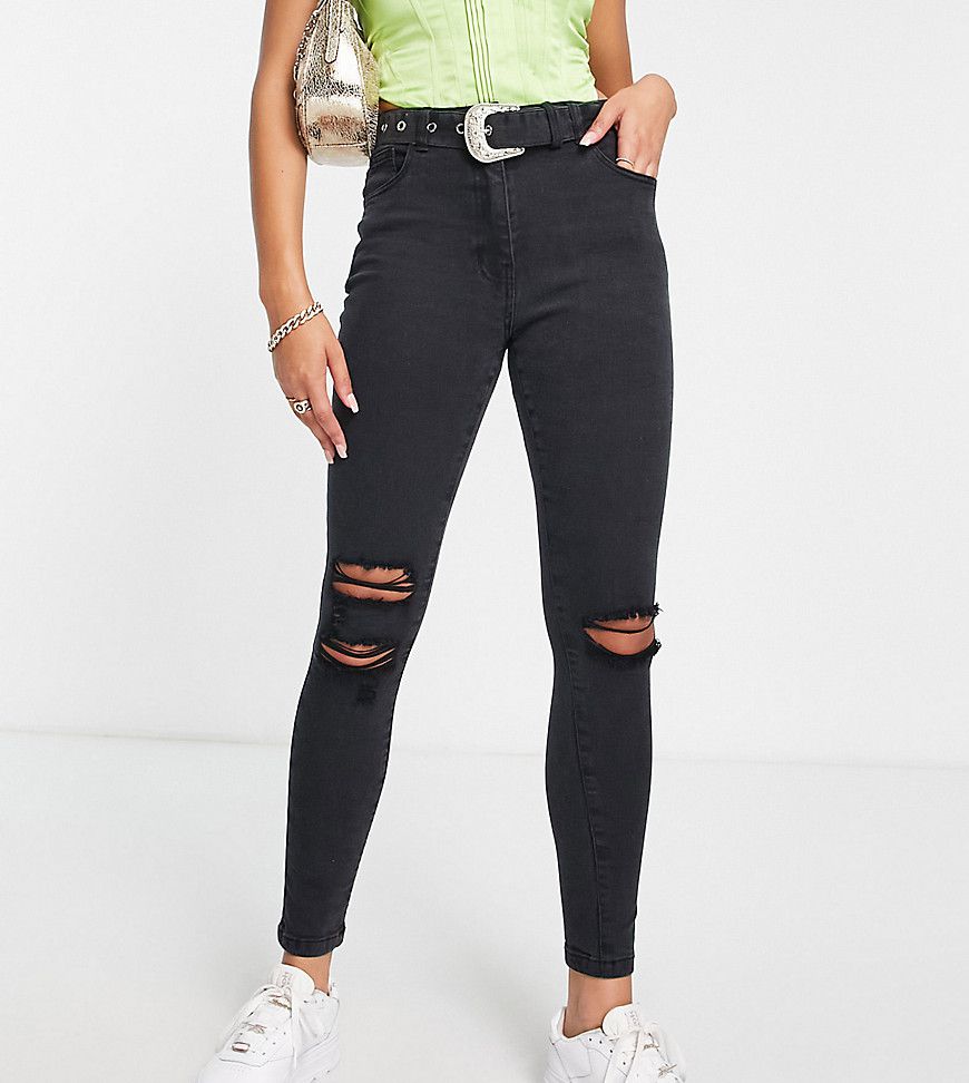 Jeans skinny con cintura color antracite - Parisian Tall - Modalova