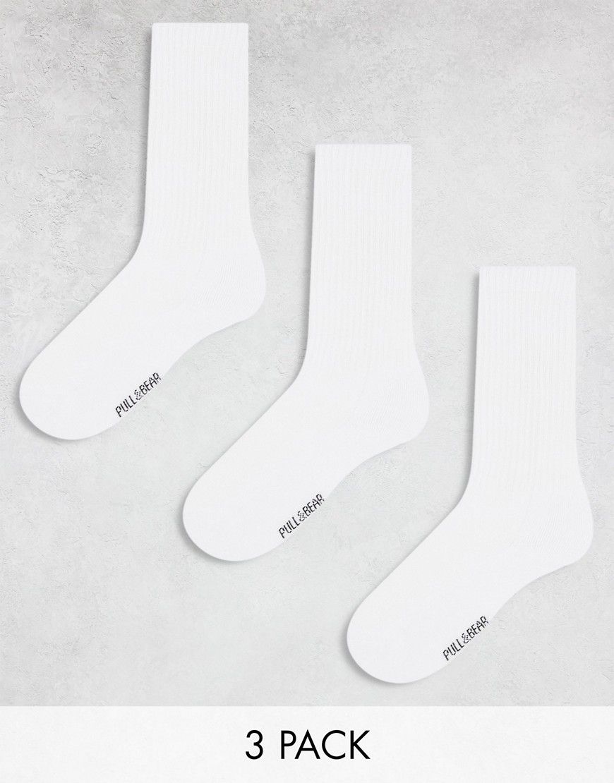 Confezione da 3 paia di calzini bianchi - Pull & Bear - Modalova