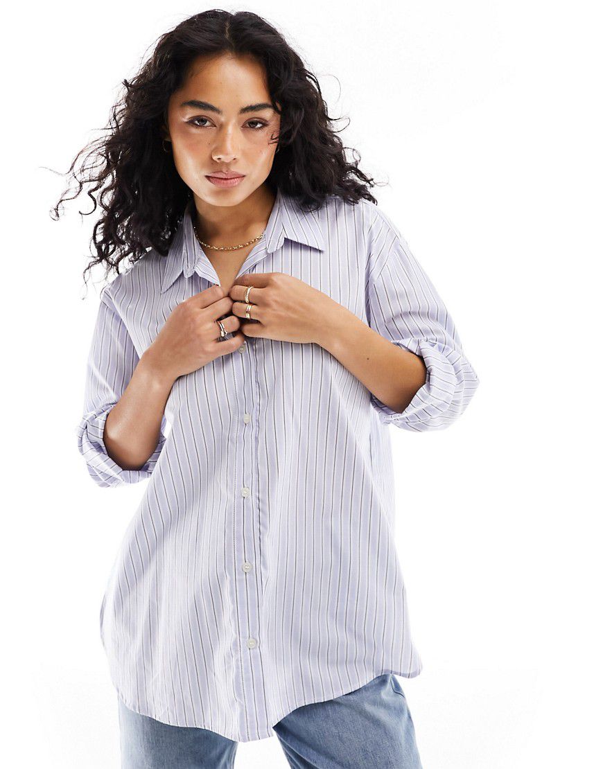Camicia oversize con righe bianche a contrasto - Pull & Bear - Modalova