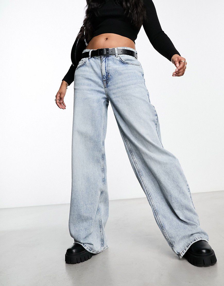 Jeans a fondo ampio extra larghi blu slavato - Pull & Bear - Modalova