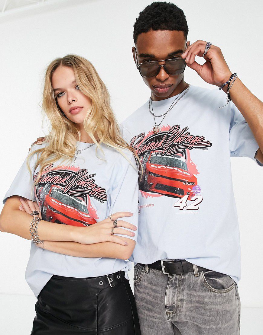 Inspired - T-shirt unisex rétro con stampa di macchina - Reclaimed Vintage - Modalova