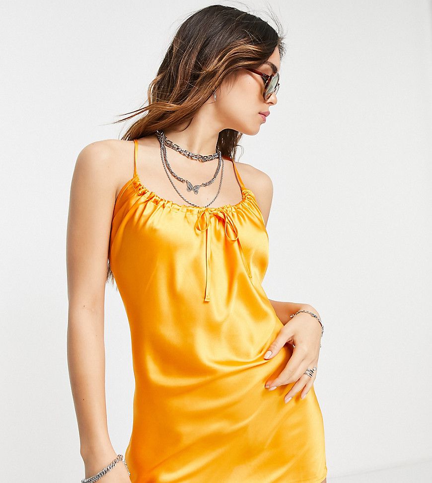 Inspired - Vestito corto con spalline sottili arancione - Reclaimed Vintage - Modalova