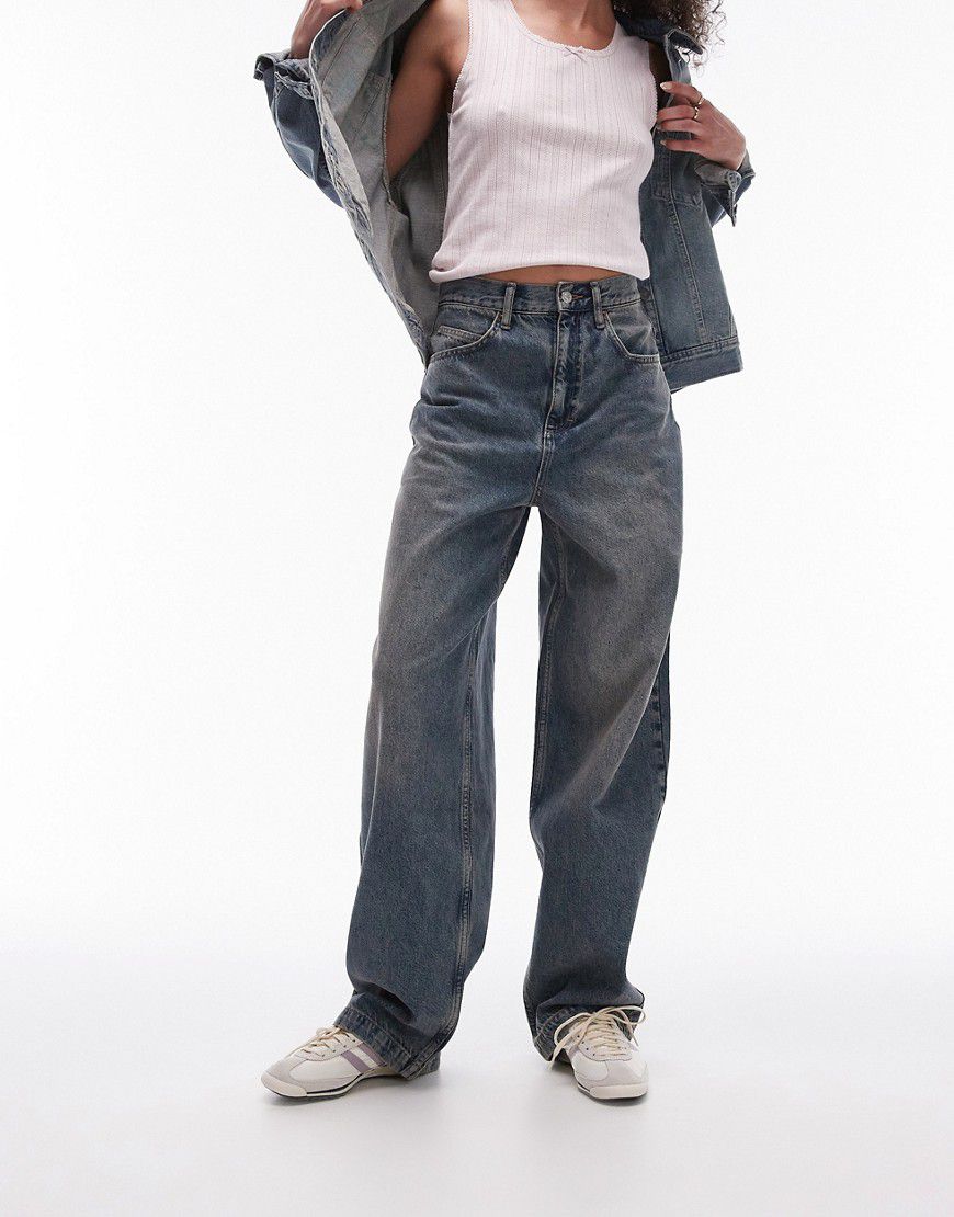 Jeans extra ampi effetto sporco - Topshop - Modalova