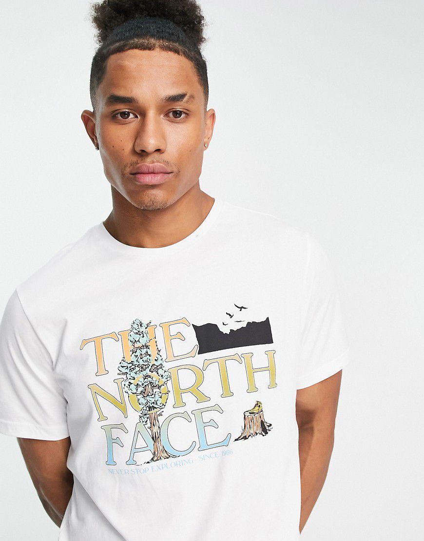 T-shirt con stampa grafica sul petto bianca - The North Face - Modalova