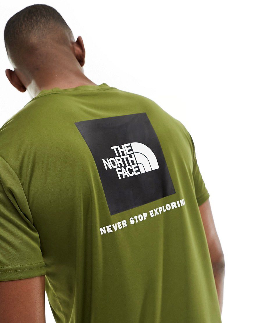 Training Reaxion Redbox - T-shirt oliva con stampa sul retro - The North Face - Modalova