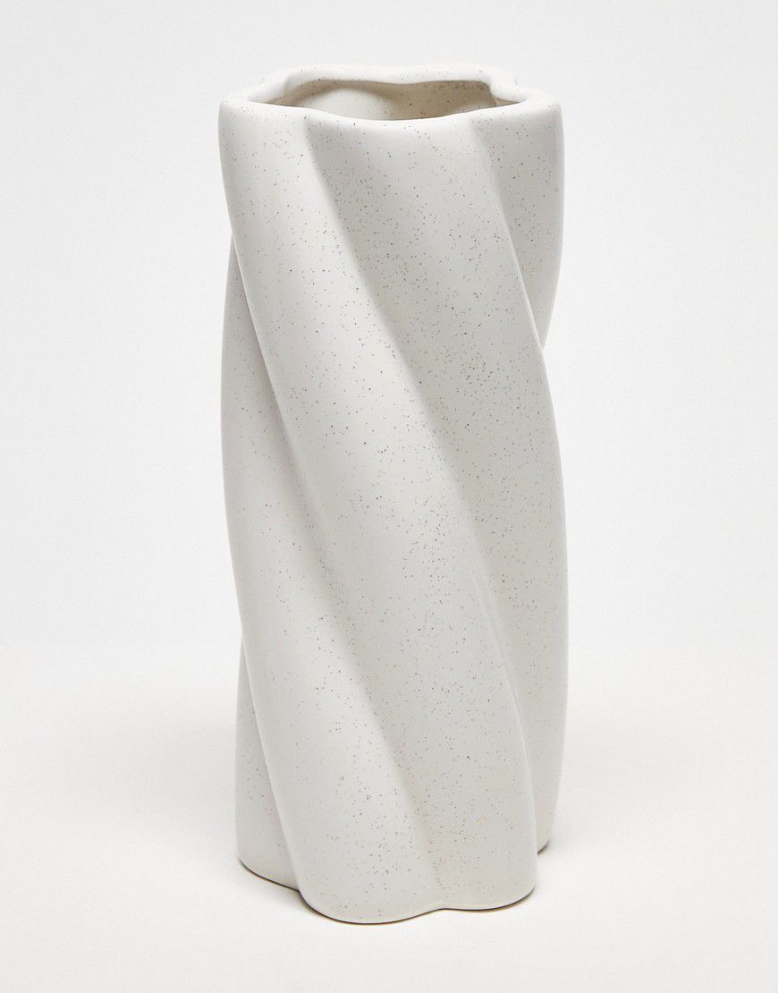 Vaso color crema puntinato con design astratto intrecciato - TYPO - Modalova