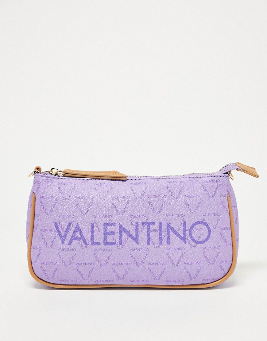 Valentino - Liuto - Borsa da spalla lilla con stampa di monogramma - Valentino Bags - Modalova