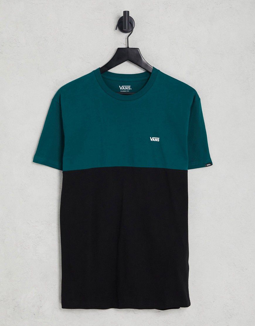 T-shirt colorblock nera e verde-azzurra - Vans - Modalova