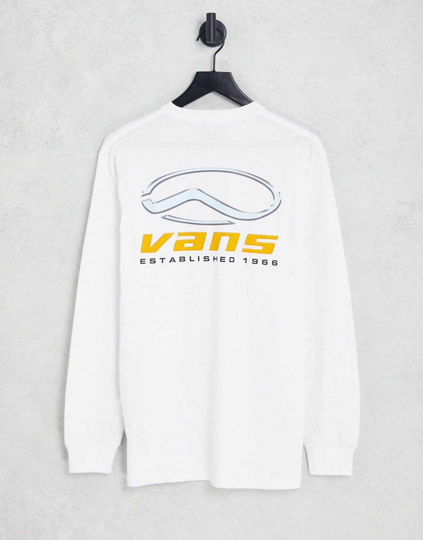 Maglietta a maniche lunghe bianca con stampa del logo sul retro - Vans - Modalova