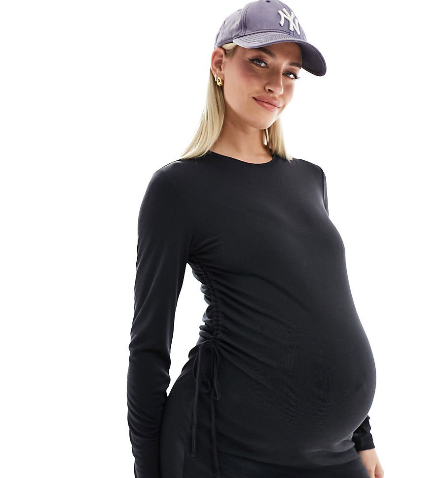 Vestito midi arricciato con lacci sui lati - Vero Moda Maternity - Modalova