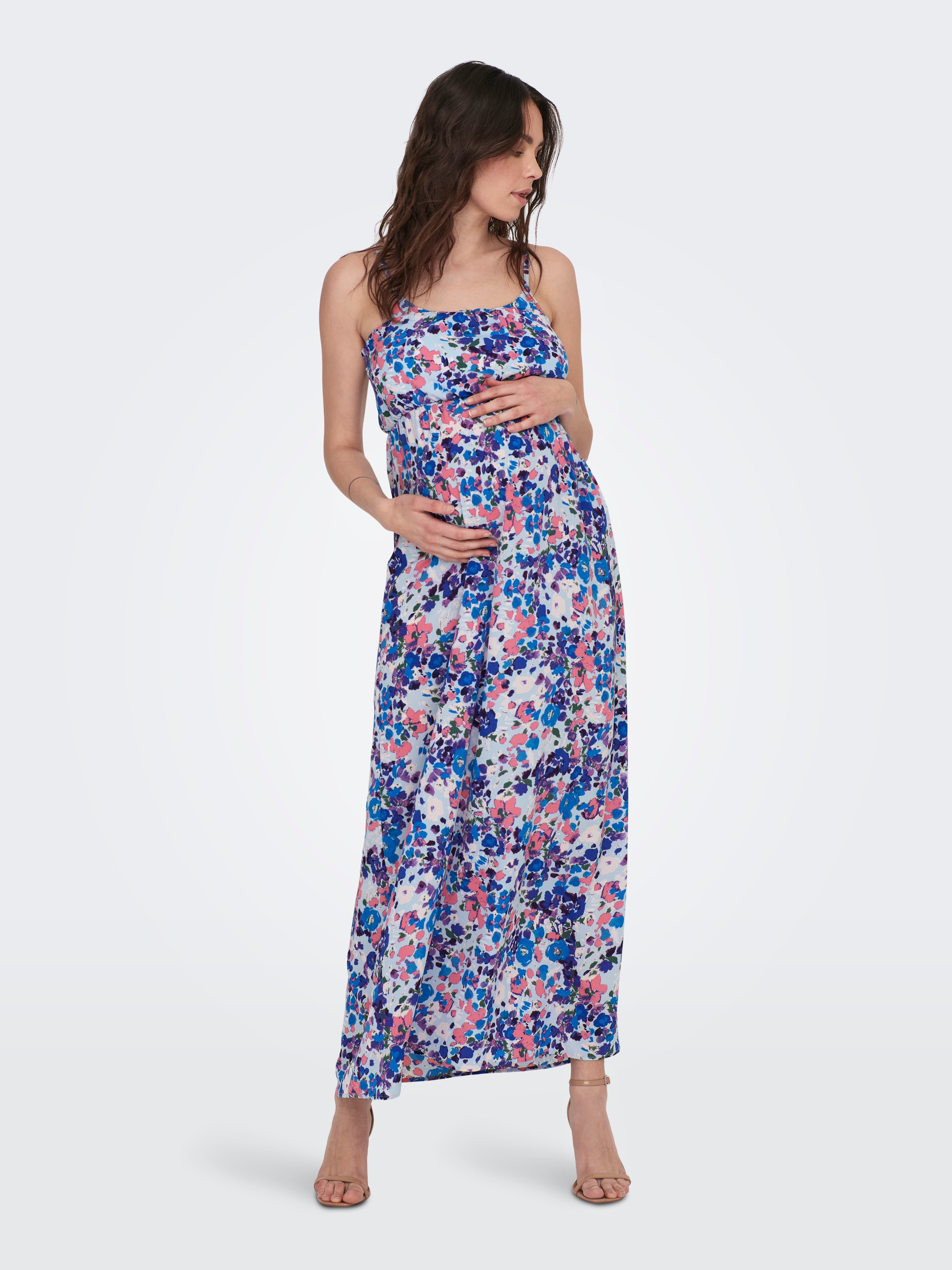 Mama Patterned Strap Maxi Dress - ONLY - Modalova