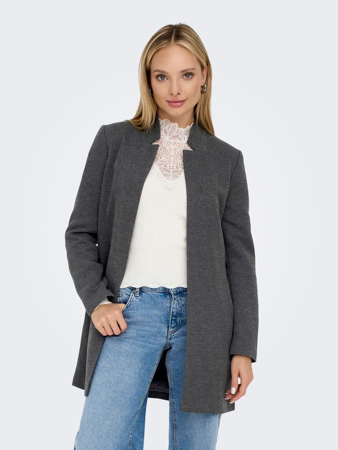 Coat With High Collar - ONLY - Modalova