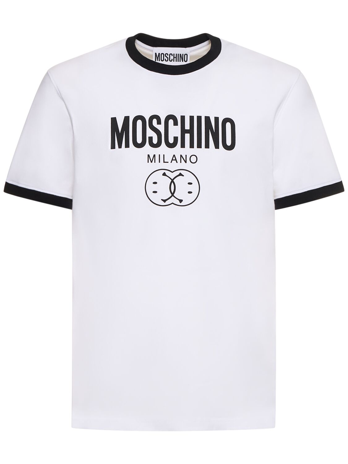 T-shirt In Jersey Di Cotone Stretch - MOSCHINO - Modalova