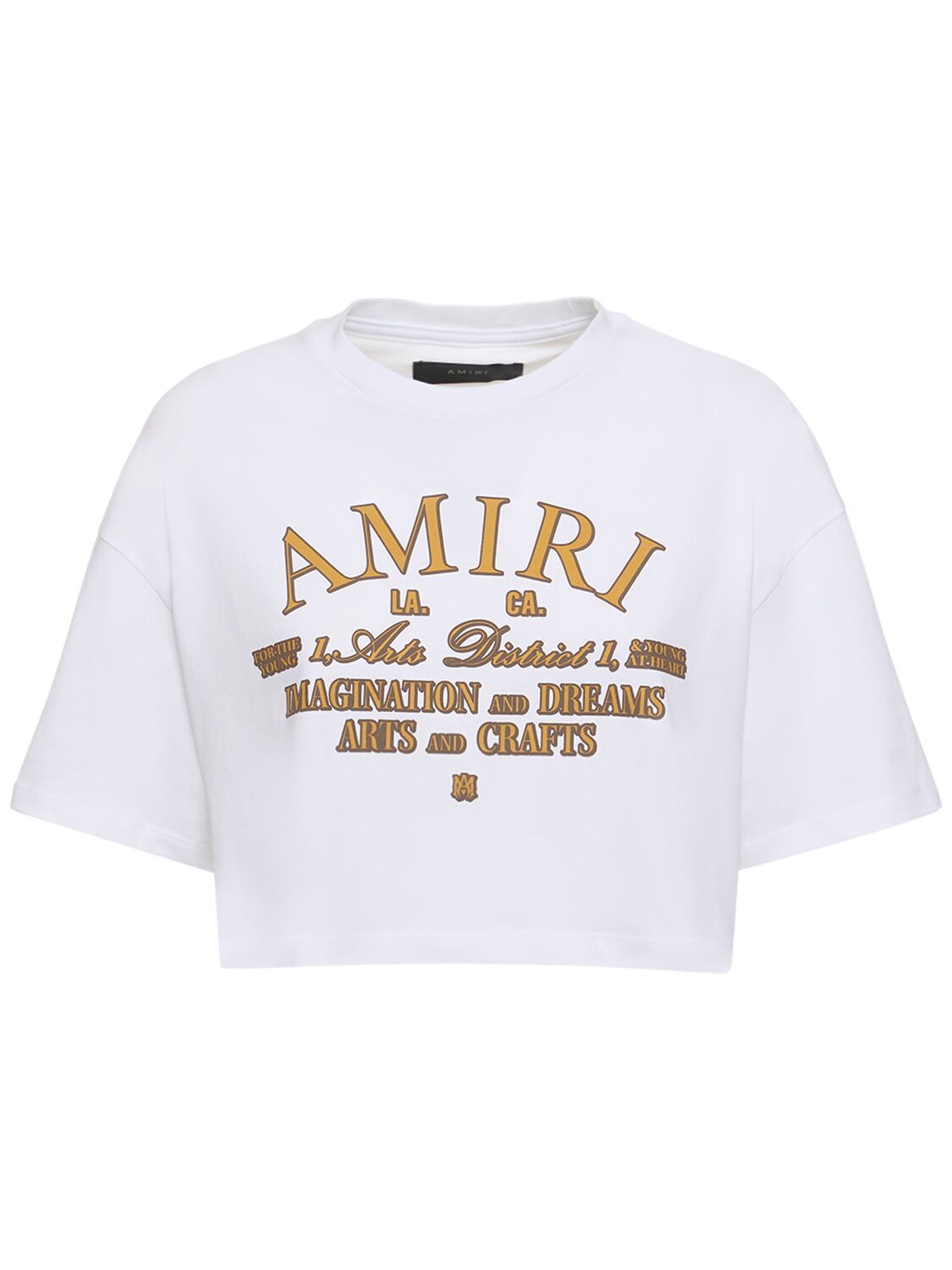 T-shirt Cropped In Jersey Di Cotone Con Logo - AMIRI - Modalova