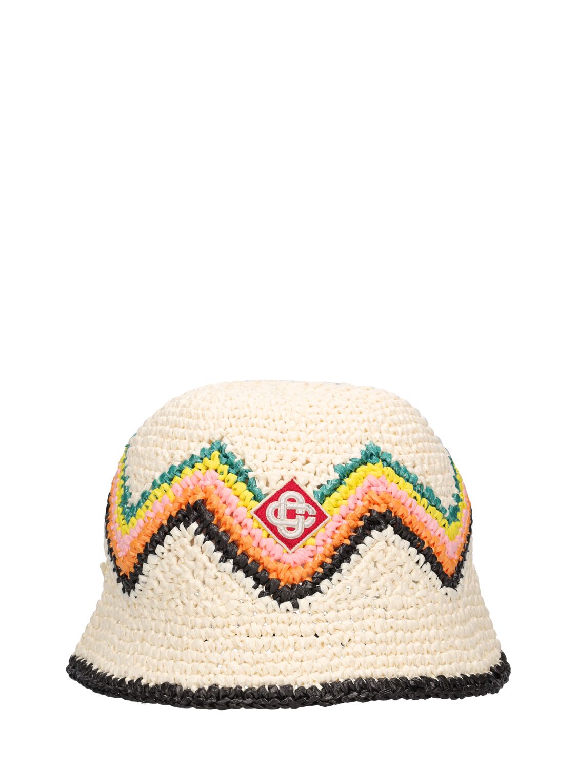 Cappello Crochet In Rafia Chevron - CASABLANCA - Modalova
