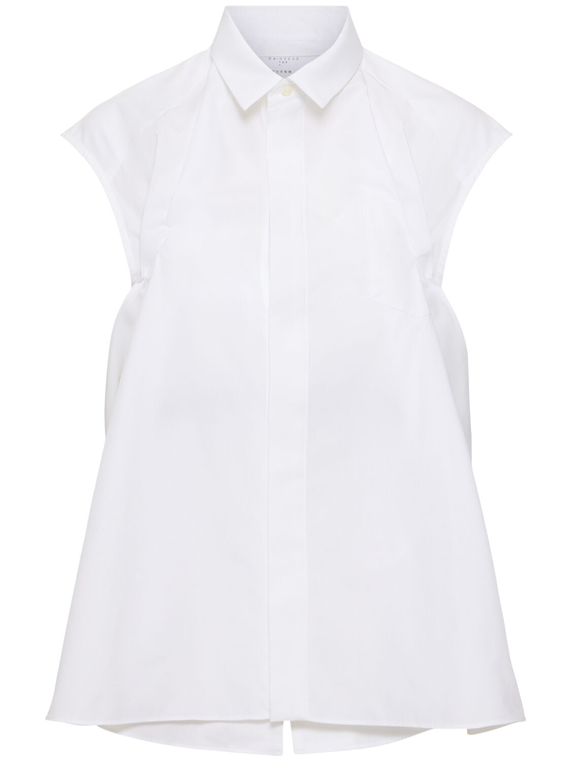 Cotton Blend Poplin Sleeveless Shirt - SACAI - Modalova