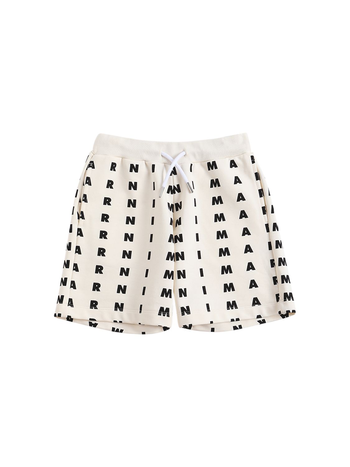 Shorts In Cotone Con Stampa Logo - MARNI JUNIOR - Modalova