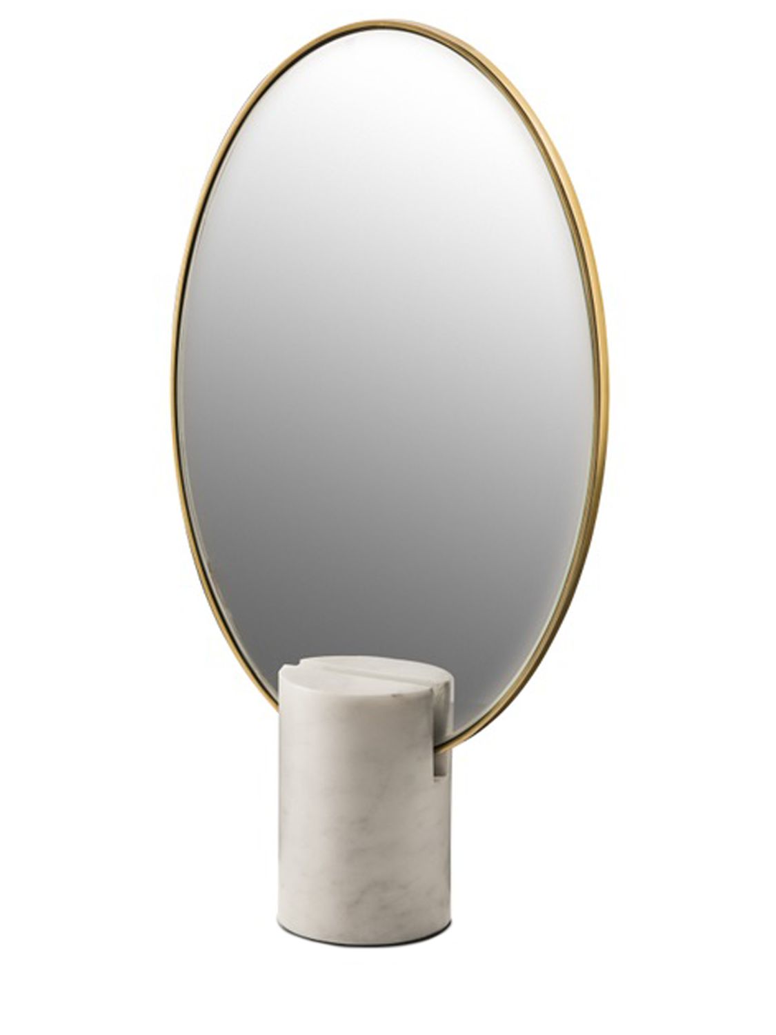 Specchio Ovale In Metallo E Marmo - POLSPOTTEN - Modalova