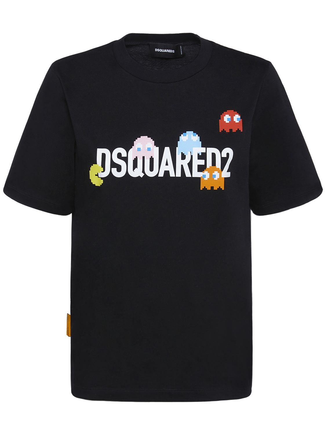 T-shirt Pac-man In Jersey Di Cotone Con Logo - DSQUARED2 - Modalova