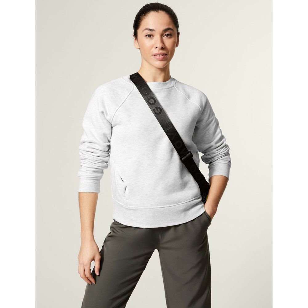 Cotton Crew Neck Sweatshirt grey - Marks & Spencer - Modalova