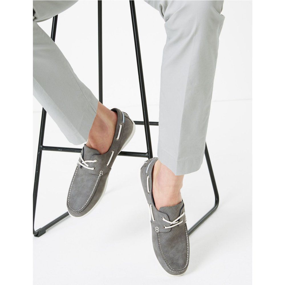 Perforated Boat Shoes grey - Marks & Spencer - Modalova