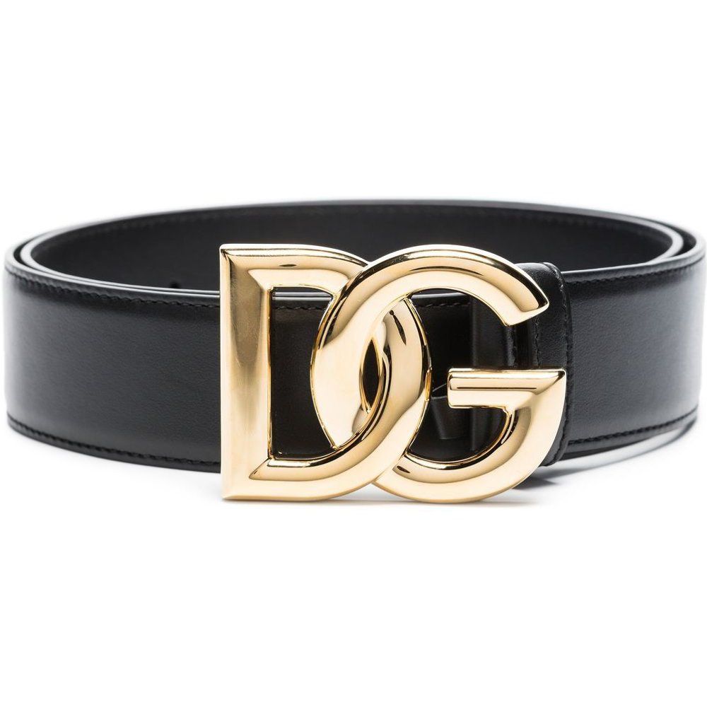 Cintura con fibbia placca logo - Dolce & Gabbana - Modalova