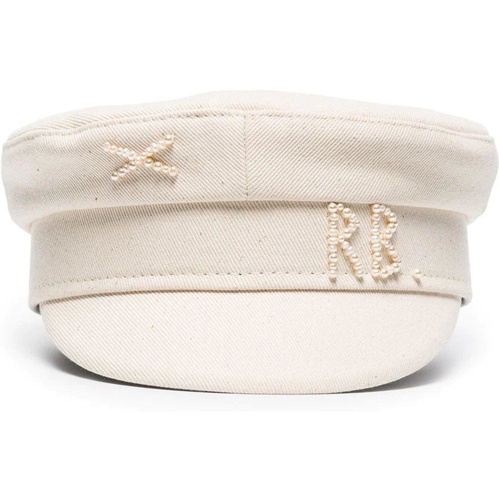 Cappello in cotone beige chiaro - RUSLAN BAGINSKIY - Modalova