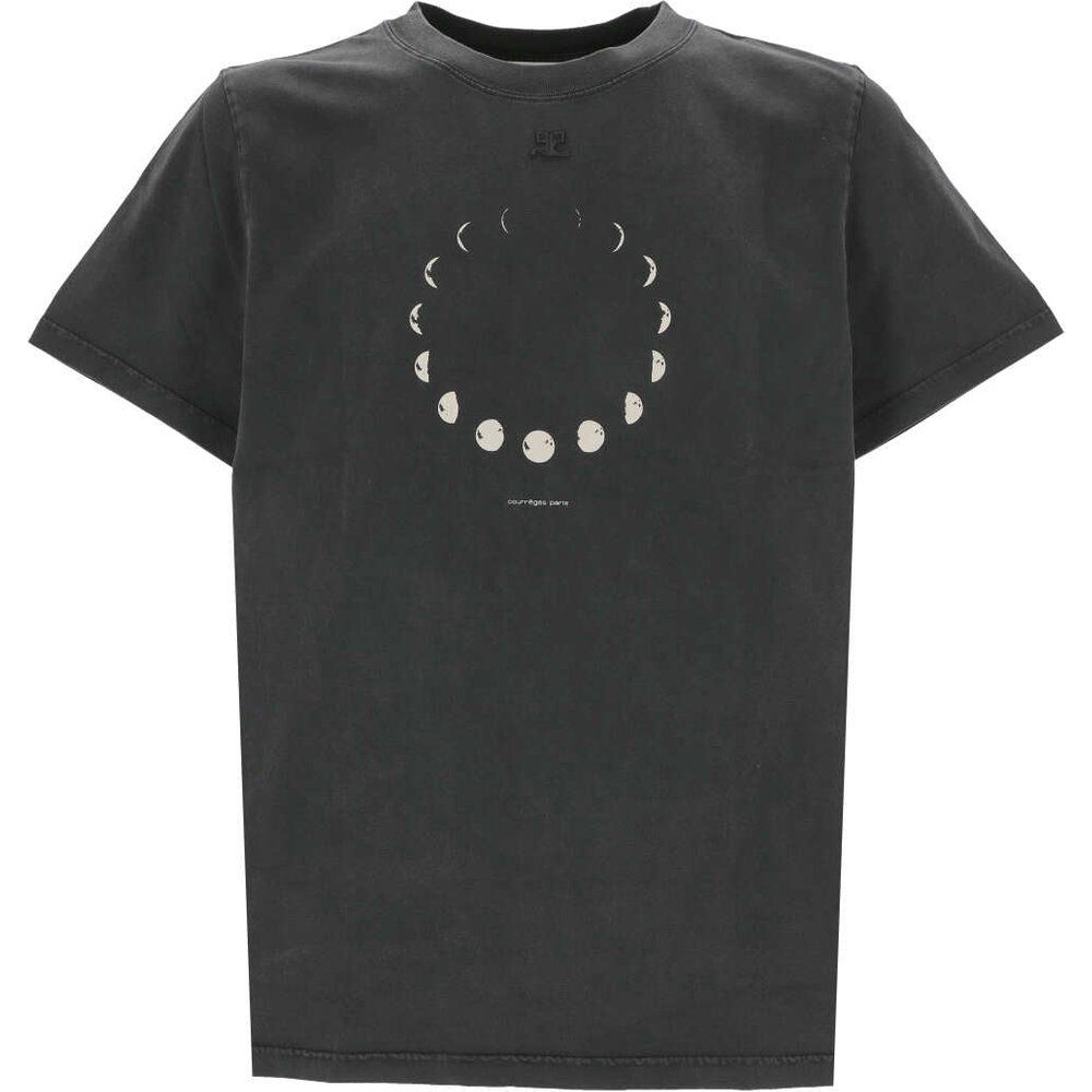 T-shirt in jersey di cotone grigio antracite - Courreges - Modalova