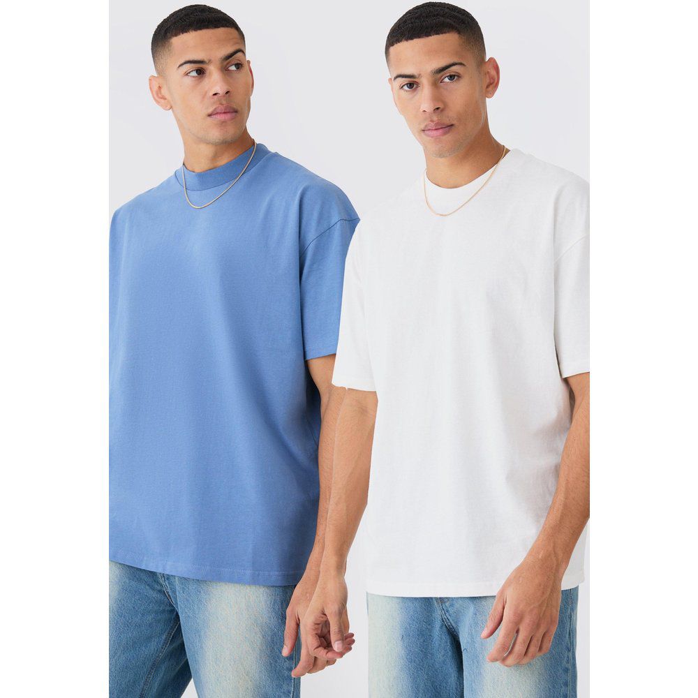 T-shirt oversize pesanti pesanti - set di 2 paia - boohoo - Modalova