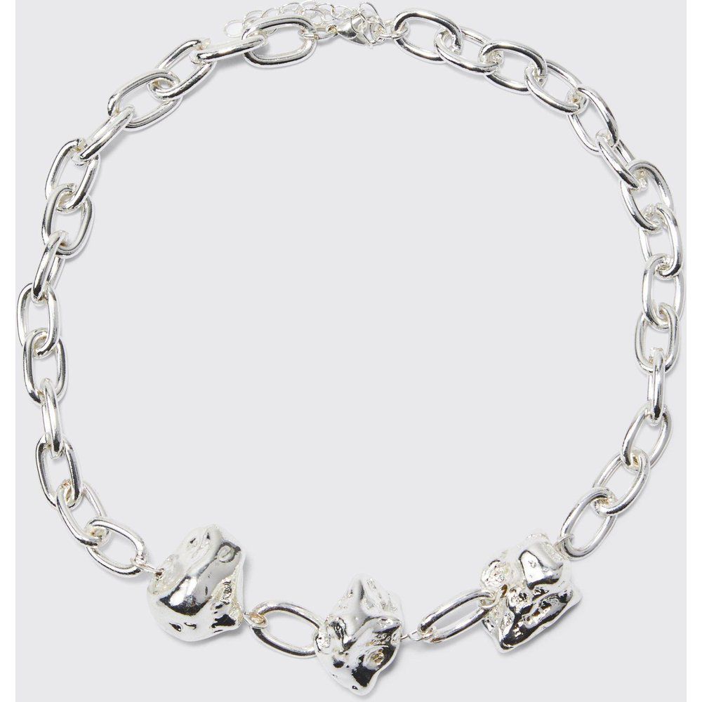 Collana spessa in metallo, Grigio - boohoo - Modalova