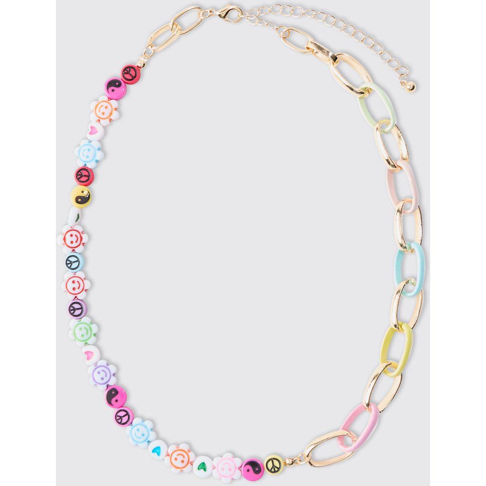 Collana a catena e perline multicolore - boohoo - Modalova