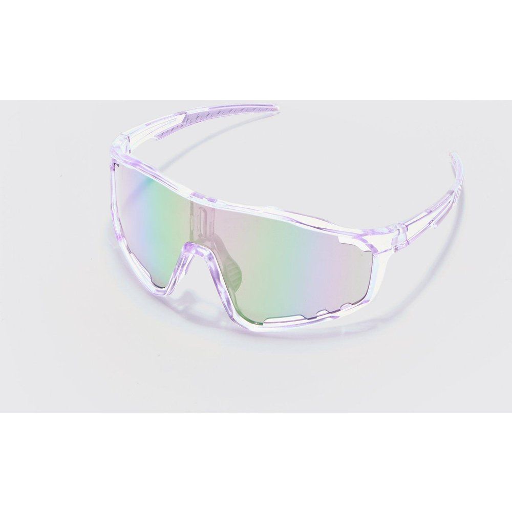 Visor Sunglasses In White, Bianco - boohoo - Modalova