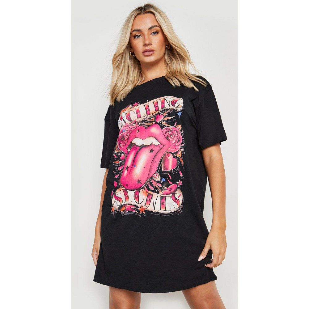 Vestito T-shirt ufficiale Rolling Stones con stampa - boohoo - Modalova