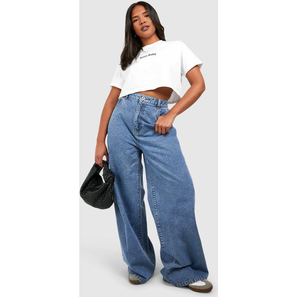 Jeans a gamba ampia Plus Size Basics a vita alta - boohoo - Modalova